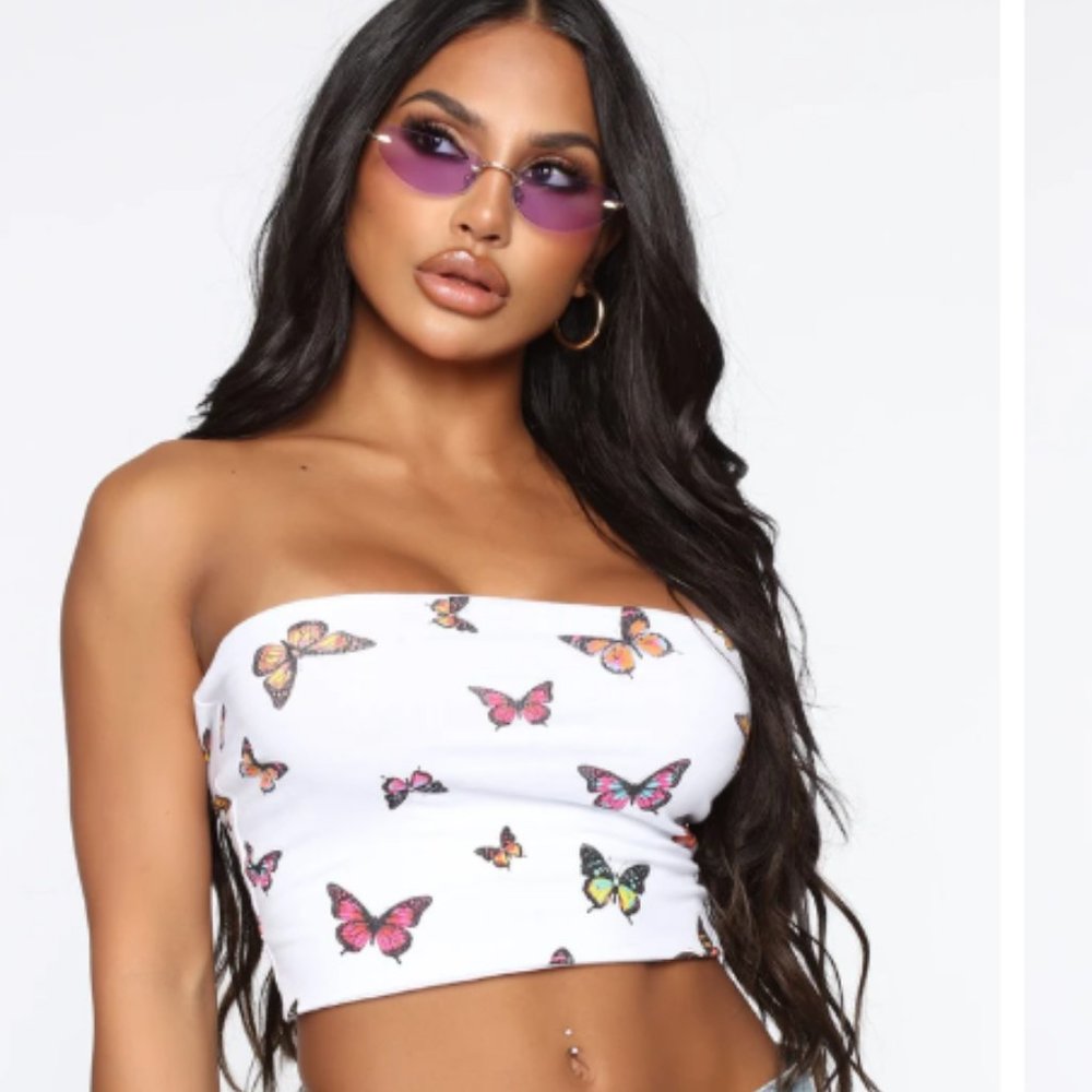 NWT Fashion Nova Butterfly Tube Top